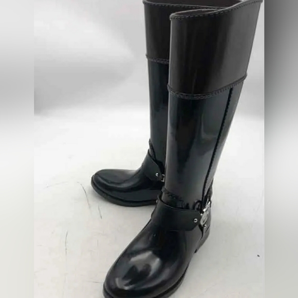 Michael Kors MK Designer Womens Black Round Toe Pull-On Rain Boots Size 7 - Picture 5 of 5